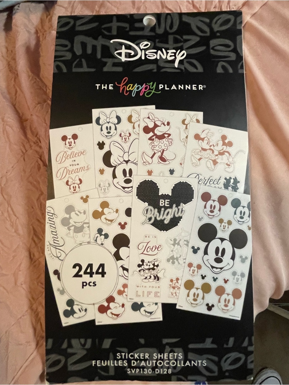Happy Planner Disney Sticker Sheets - Black, White, Gold, Red